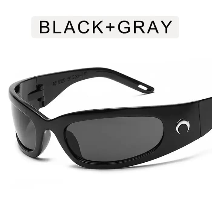 Lunettes de soleil en forme de lune, Style Hip Hop Punk, monture rectangulaire surdimensionnée, Prot