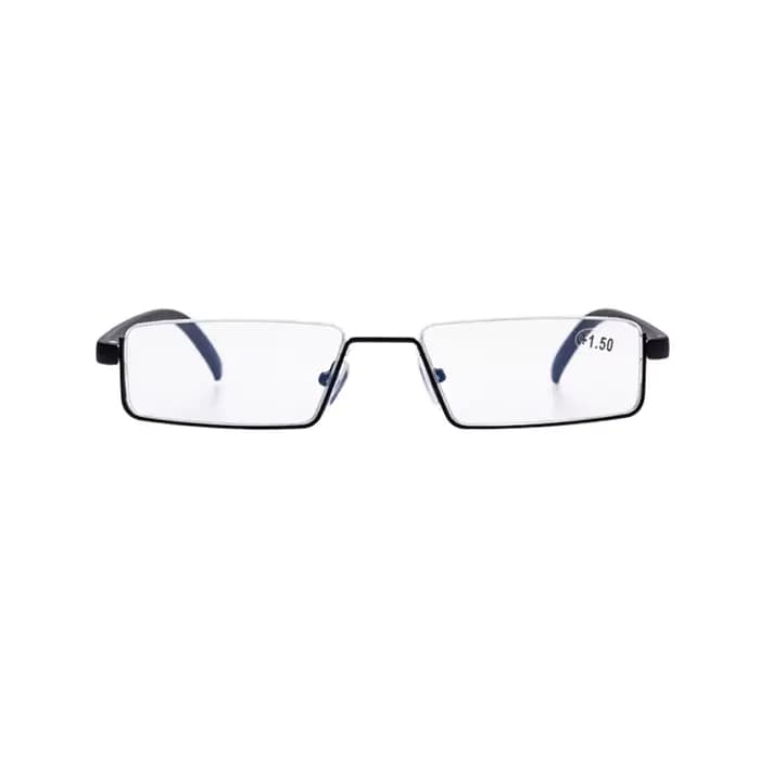 Lunettes de Lecture Anti-Lumière Bleue en Métal, Demi-Monture, pour Homme