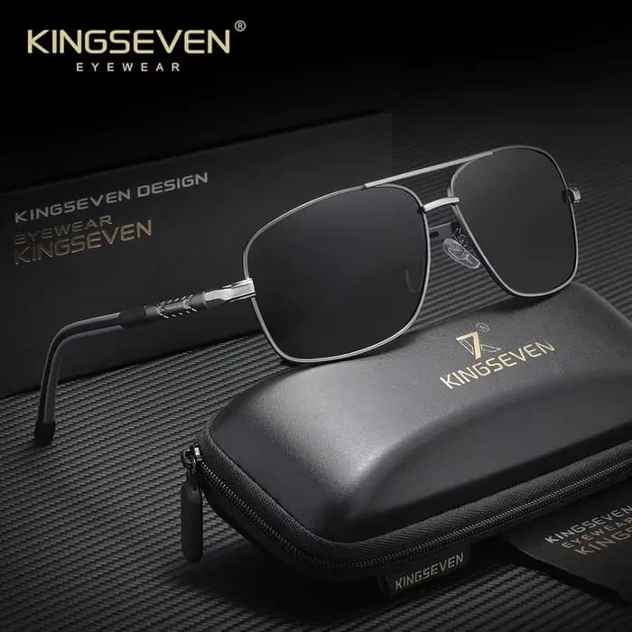 KINGSEVEN Lunettes de soleil polarisées pour hommes en aluminium et magnésium, lunettes de conduite