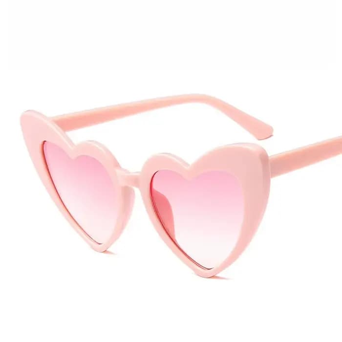 1 paire de lunettes de soleil tendance pour femme, monture cœur blanc dessin animé, cadeau mignon po