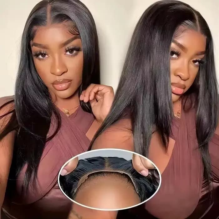 30 pouces sans colle droite perruques de cheveux humains 7x5 perruques sans colle pour les femmes ch