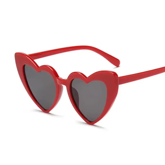 Lunettes de soleil en forme d'œil de chat pour femme, amour, coeur, vintage, cadeau de Noël, noir, r