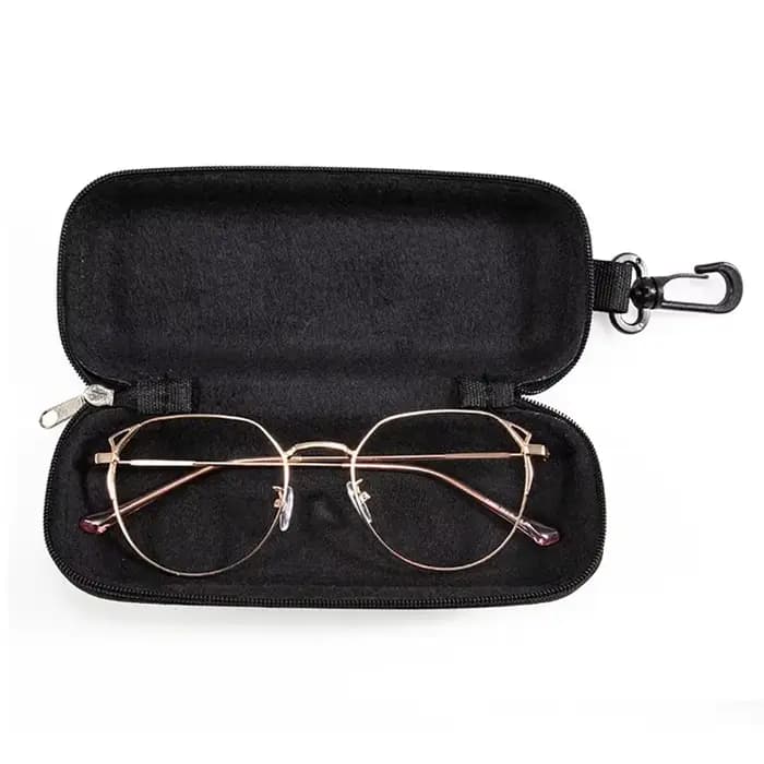 Étui rigide portable en EVA pour lunettes de soleil avec cordon, fermeture éclair, léger, boîte de p
