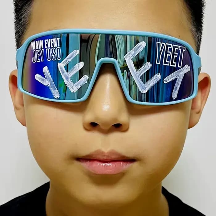 Lunettes de soleil sport Jey Uso YEET bleu-vert, lunettes de spectacle, pour adultes et enfants, cos