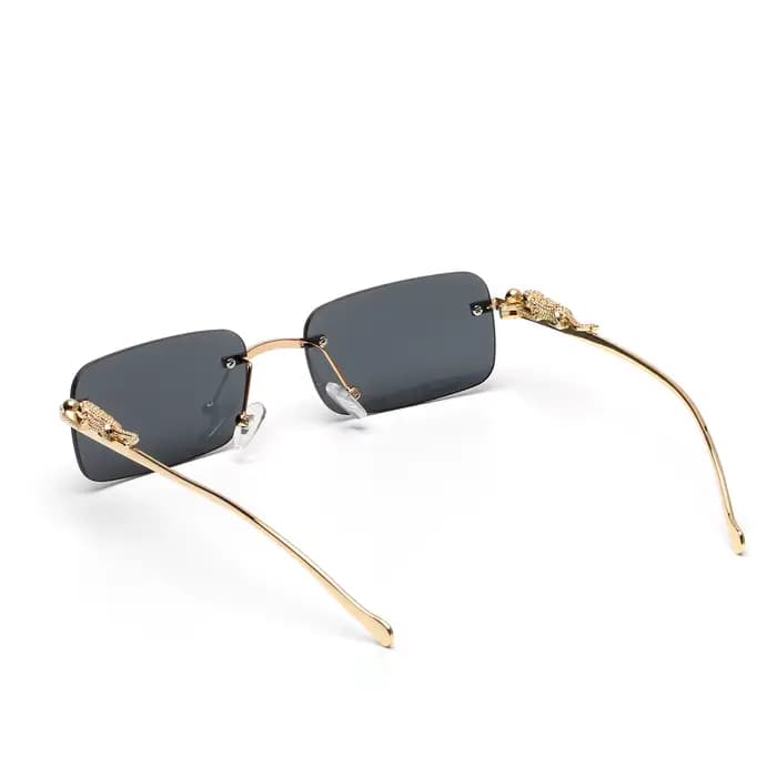 Lunettes de soleil sans monture Ruiao UV400, lunettes carrées en métal tendance pour hommes et femme