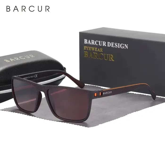 BARCUR Design-Lunettes de soleil polarisées TR90 pour homme et femme, accessoire de sport léger, pro