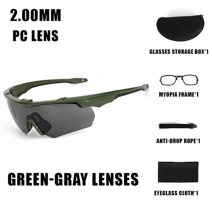 Lunettes tactiques militaires d'extérieur, 2.0MM, coupe-vent, anti-poussière, prise de vue CS UV400,