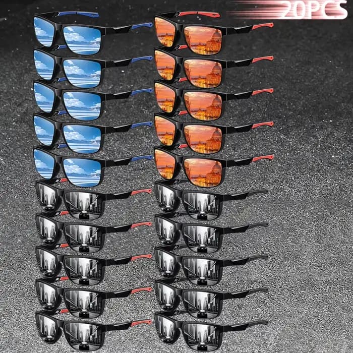 20PCS Lunettes de soleil classiques à la mode pour hommes et femmes, lunettes de soleil pour sports
