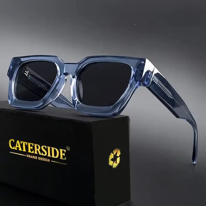 CATERSIDE – lunettes de soleil carrées polarisées rétro pour hommes et femmes, monture en acétate de
