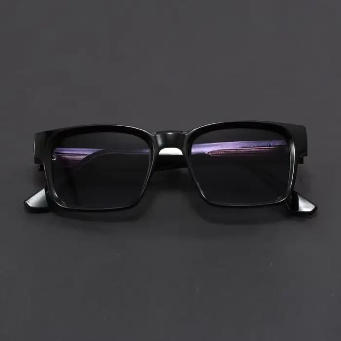 Lunettes de soleil anti-UV à monture carrée noire et imprimé léopard, style rétro et tendance, pour