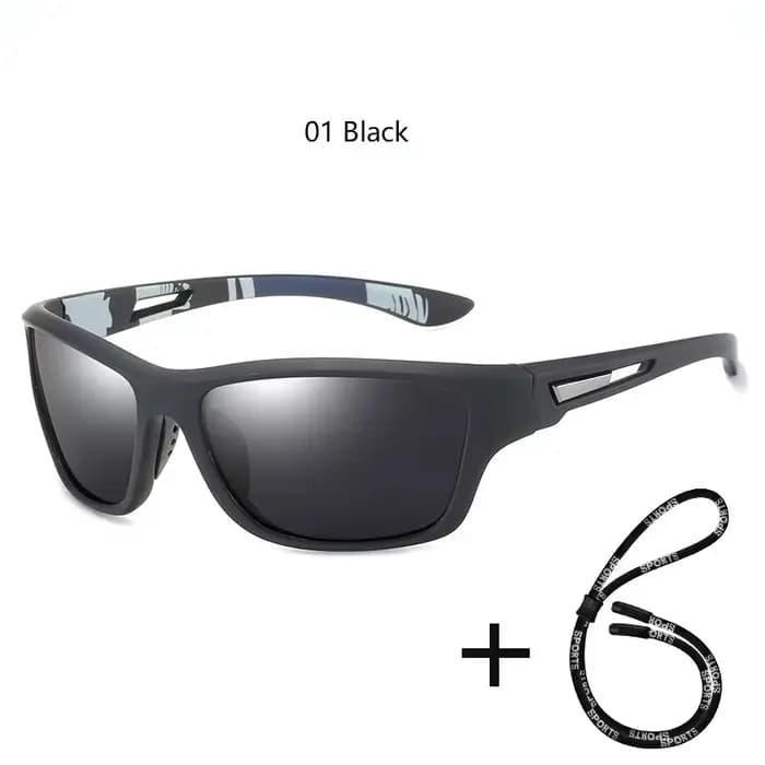 Lunettes de soleil polarisées pour hommes et femmes, avec chaîne pour lunettes, pour la conduite, la