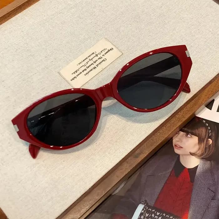 KLASSNUM Lunettes de soleil vintage bordeaux pour femme 2026, tendance œil de chat, verres UV400, pr