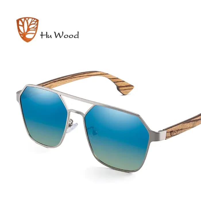 Hu Wood lunettes de soleil carrées en métal de haute qualité pour hommes femmes lunettes de soleil e