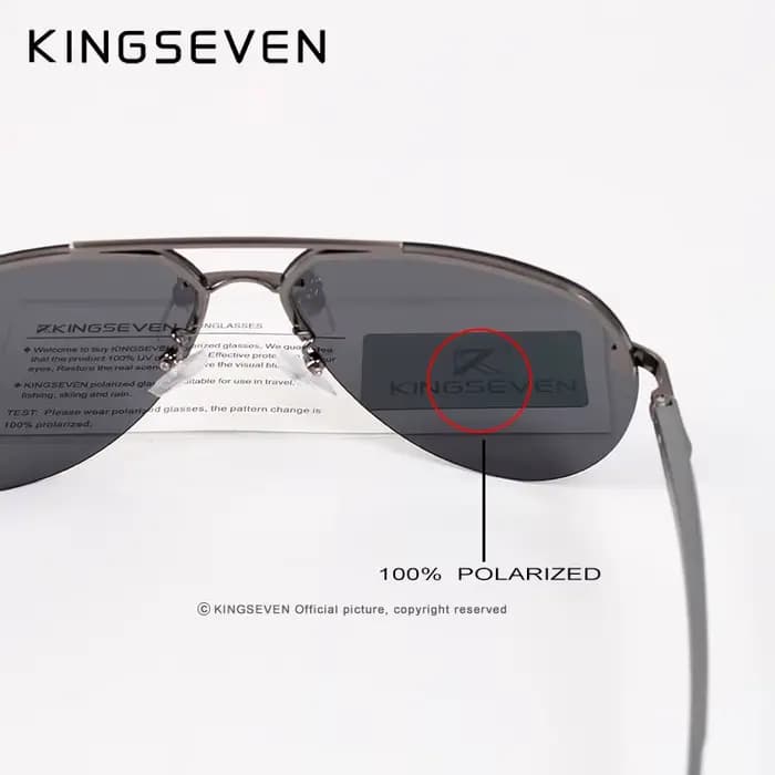 KINGSEVEN aluminium magnésium polarisé sans monture lentille lunettes de soleil pour hommes haute dé