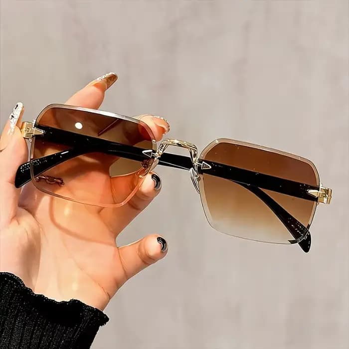 1 paire de lunettes fines sans monture tendance unisexe, idéales pour l'été, la plage, la photograph