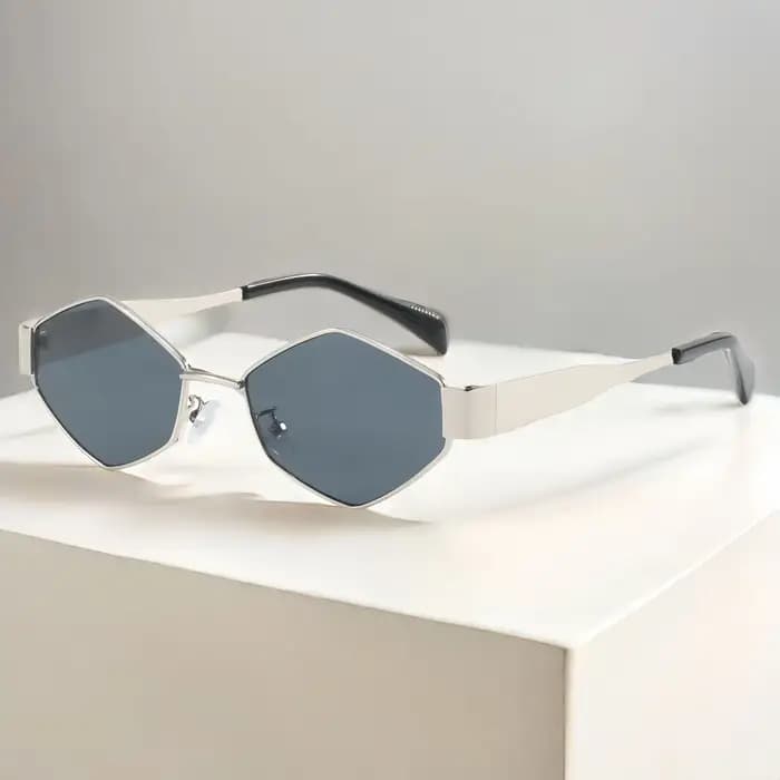 Lunettes de soleil hexagonales pour femmes et hommes, Design de marque de luxe, polygone Unique, Vin