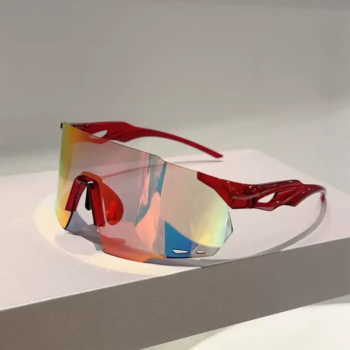 KAMMPT – lunettes surdimensionnées sans bords pour hommes, miroir rond enveloppé, lunettes de soleil