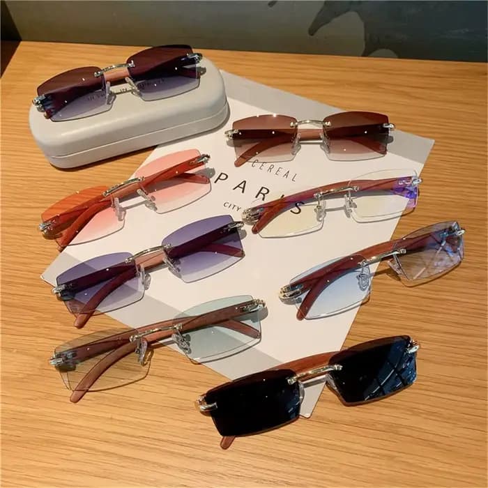 ChimPunk-Lunettes de soleil rectangulaires sans monture pour hommes et femmes, nuances de conduite,
