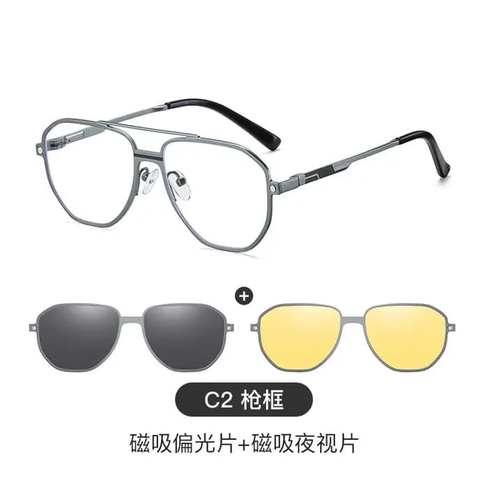 Ceofy hommes femmes mode lunettes cadre rétro polarisé Vision nocturne soleil pince aimant optique l