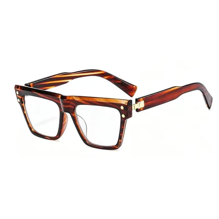 Lunettes de vue carrées surdimensionnées tendance, montures de luxe de marque de créateur à rayures