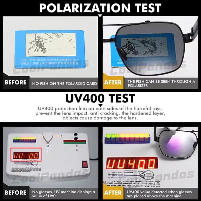 CoolPandas haute qualité lunettes de soleil polarisées hommes femmes photochromique UV400 Protection