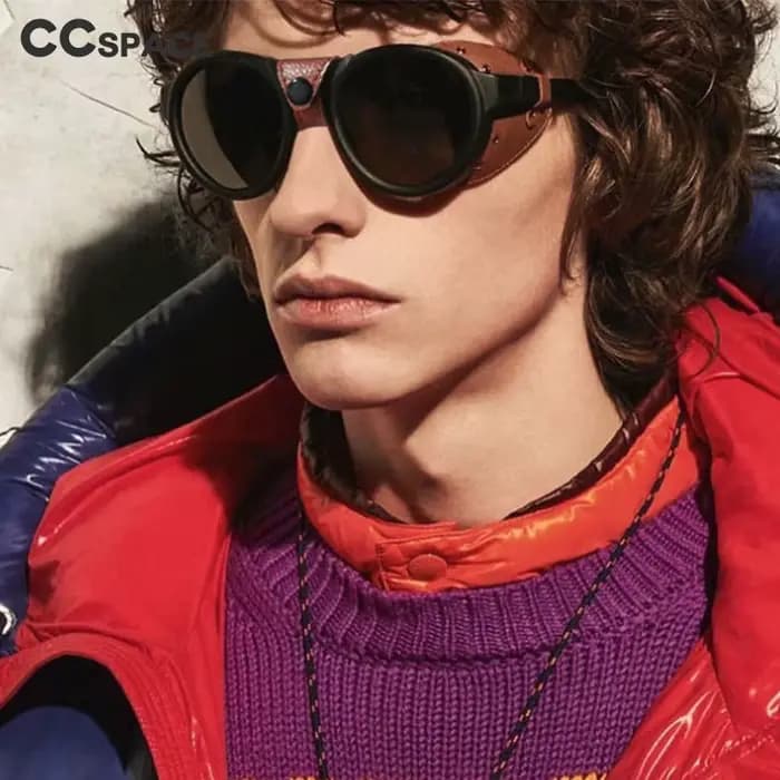46311 Steam Punk ovale coupe-vent lunettes de soleil Vintage hommes femmes nuances UV400 Vintage lun