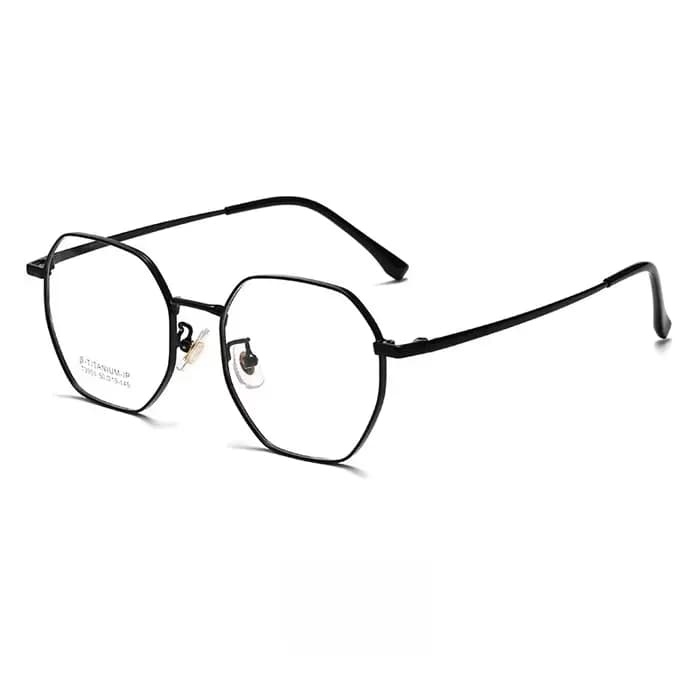 YIMARUILI rétro lunettes polygonales hommes et femmes ultra-léger mode titane petite monture de lune