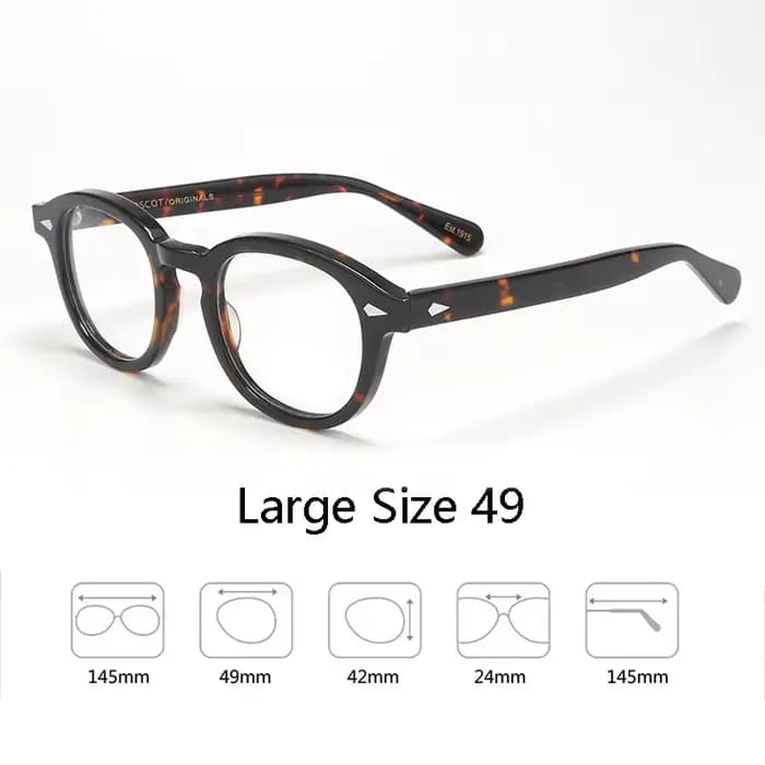Lunettes de style Johnny Depp pour hommes, monture de lunettes, lentille transparente, marque de cré