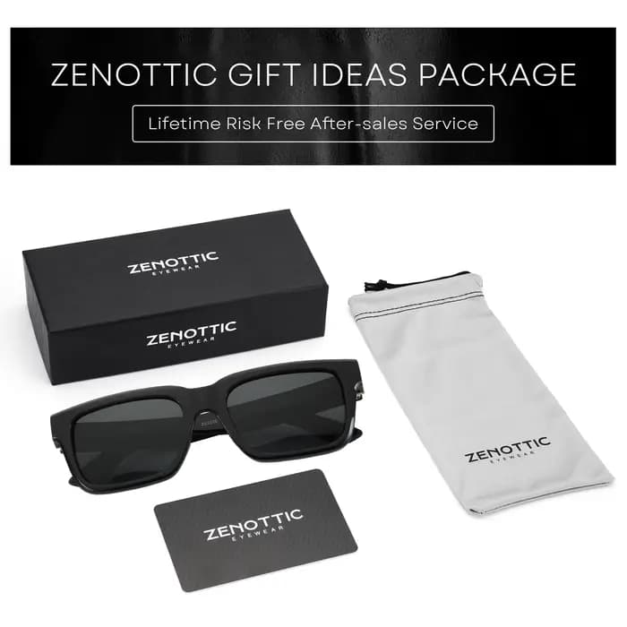 ZENOTTIC 2026 Nouvelles lunettes de soleil polarisées carrées tendance pour femmes et hommes, protec