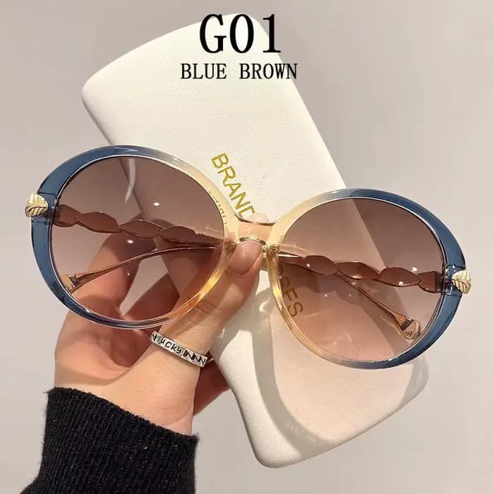 Lunettes De Soleil rondes femmes 2023 surdimensionné luxe mode lunettes Vintage nuances rétro Lunett