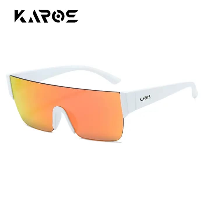 KAROS-Lunettes de soleil vintage à grand cadre plat pour homme et femme, lunettes de sport respirant