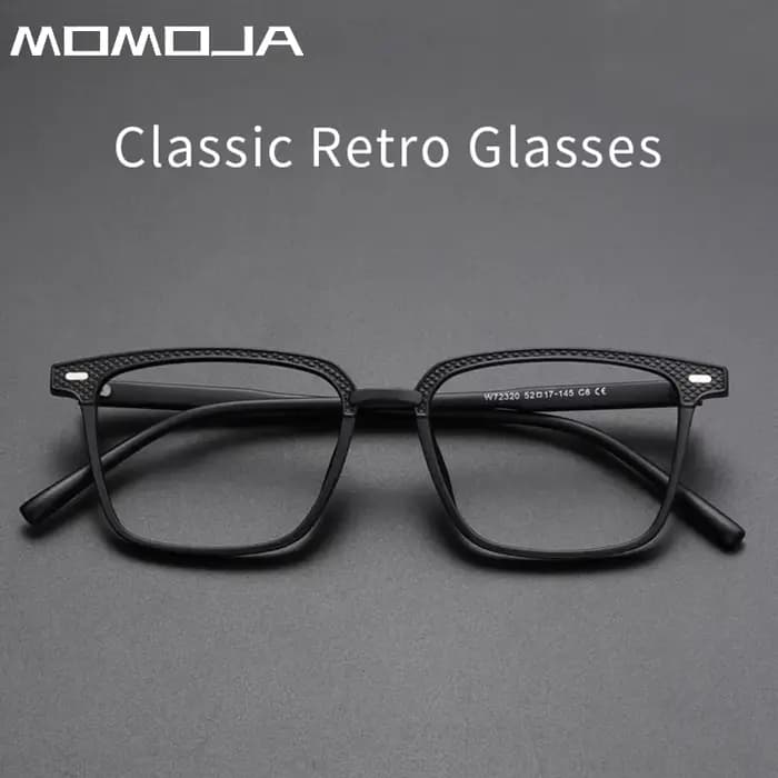 MOMOJA hommes classique carré lunettes cadre rétro affaires cadre décoratif femmes luxe optique lune