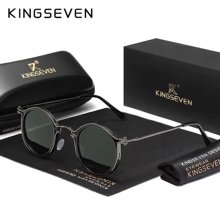 KINGSEVEN – lunettes de soleil rondes pour hommes et femmes, monture petite, style gothique, Steampu