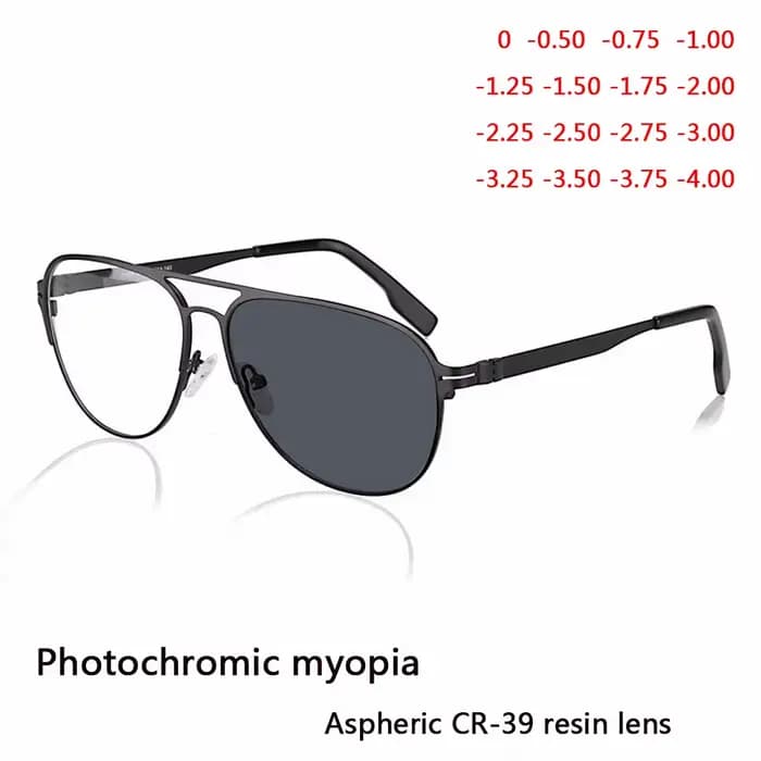 Lunettes de soleil myopie finies hommes femmes myopie lunettes cadre avec CR39 soleil photochromisme