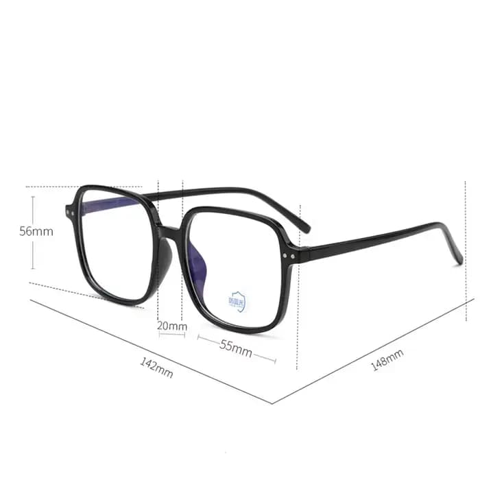KLASSNUM femmes Anti-lumière bleue lunettes surdimensionné carré Ultra-léger Transparent lunettes d'