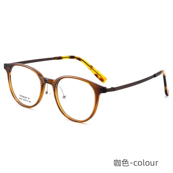 FIRADA lunettes confortables à la mode rondes rétro pur titane lunettes montures de Prescription opt