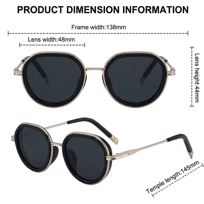 Lunettes de soleil punk rondes à monture métallique pour femme, style vintage 2026, de luxe, de créa