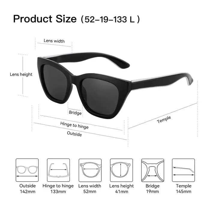 Lunettes de soleil polarisées carrées ZENOTTIC 2026 – Monture épaisse tendance pour femme, protectio