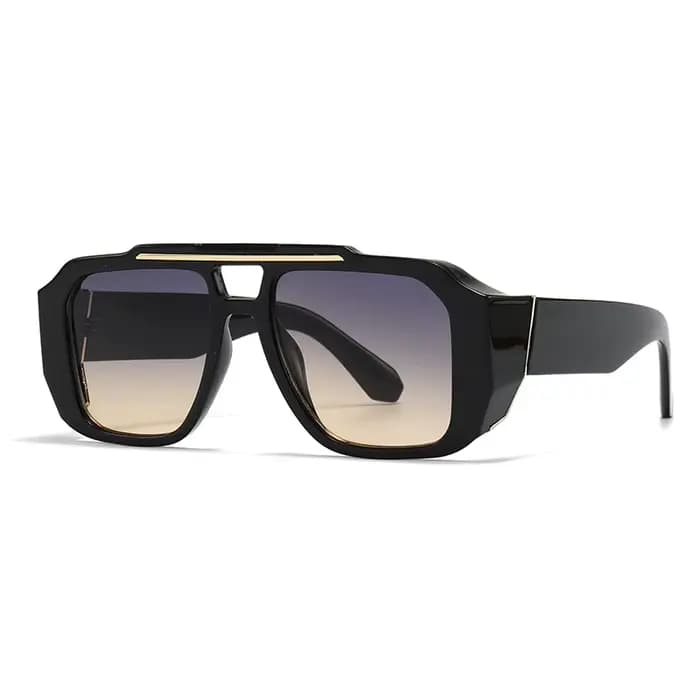Lunettes de soleil décoratives de style aviateur rétro modernes pour hommes, de grandes marques euro