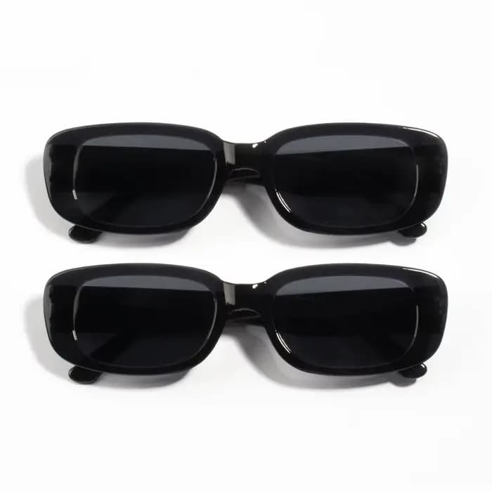 20 pièces Vintage noir carré lunettes De soleil femme marque De luxe petit rectangle lunettes De sol