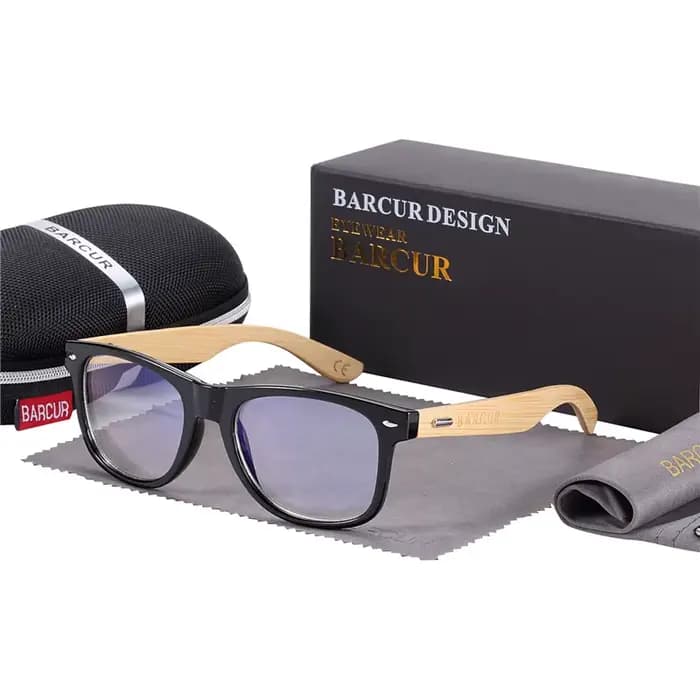 Lunettes Anti-rayons bleus en bois de BARCUR lunettes d'ordinateur lunettes optiques Anti-blocage de