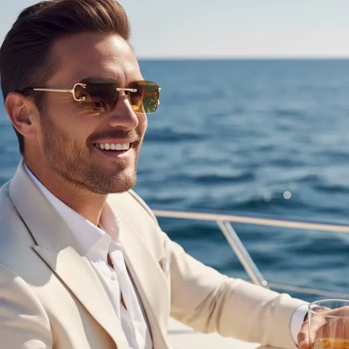 CATERSIDE lunettes de soleil rectangulaires hommes sans monture blanc cuivre petites lunettes de sol