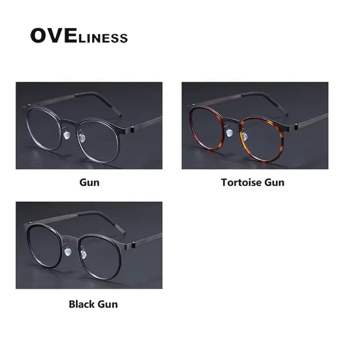 Monture de lunettes en titane pur pour hommes, Design de marque, en métal, Vintage, rondes, sur Pres
