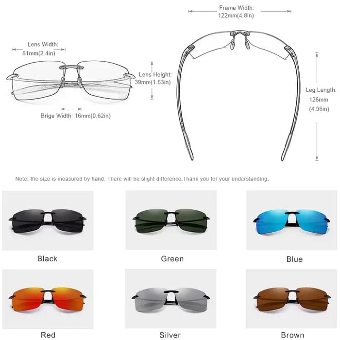 KINGSEVEN marque lunettes de soleil polarisées hommes mode lentille sans monture conduite lunettes d