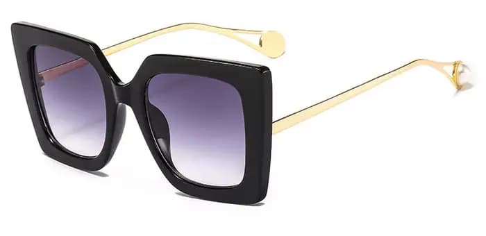 Lunettes de soleil carrées noires pour femmes, monture métallique chimressée, marque de luxe, lunett