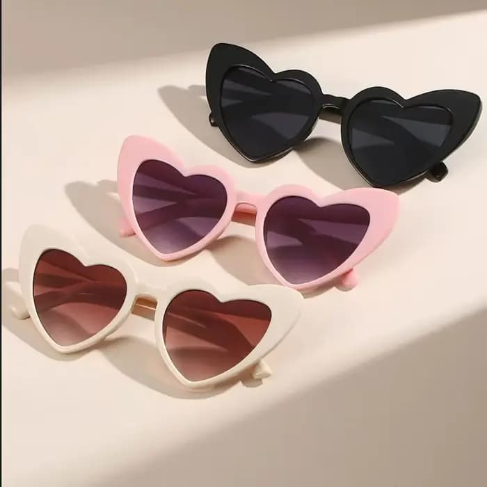 Lunettes de soleil à monture en forme de cœur pour femmes, lunettes de soleil vintage, marque de cré
