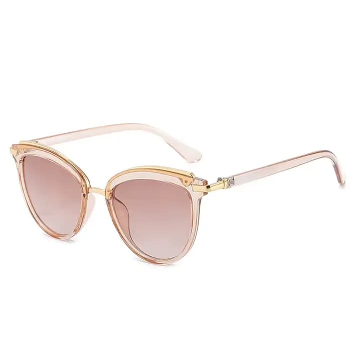 Lunettes de soleil œil-de-chat haut de gamme et tendance, avec montures fines en métal, protection U