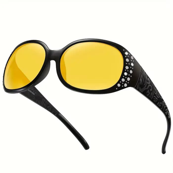 Lunettes de conduite de vision nocturne pour femmes, anti-éblouissement, enveloppantes, lunettes de