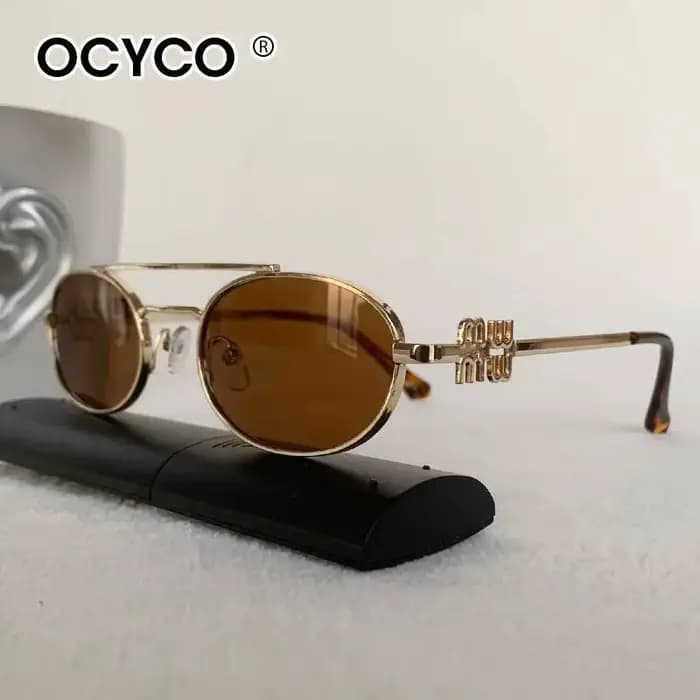 Lunettes de soleil à Double pont pour hommes et femmes, petite monture, marque de styliste, en métal