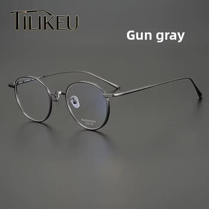 Nouvelle monture de lunettes rétro en titane pur, style classique à bord large et rond, pour hommes